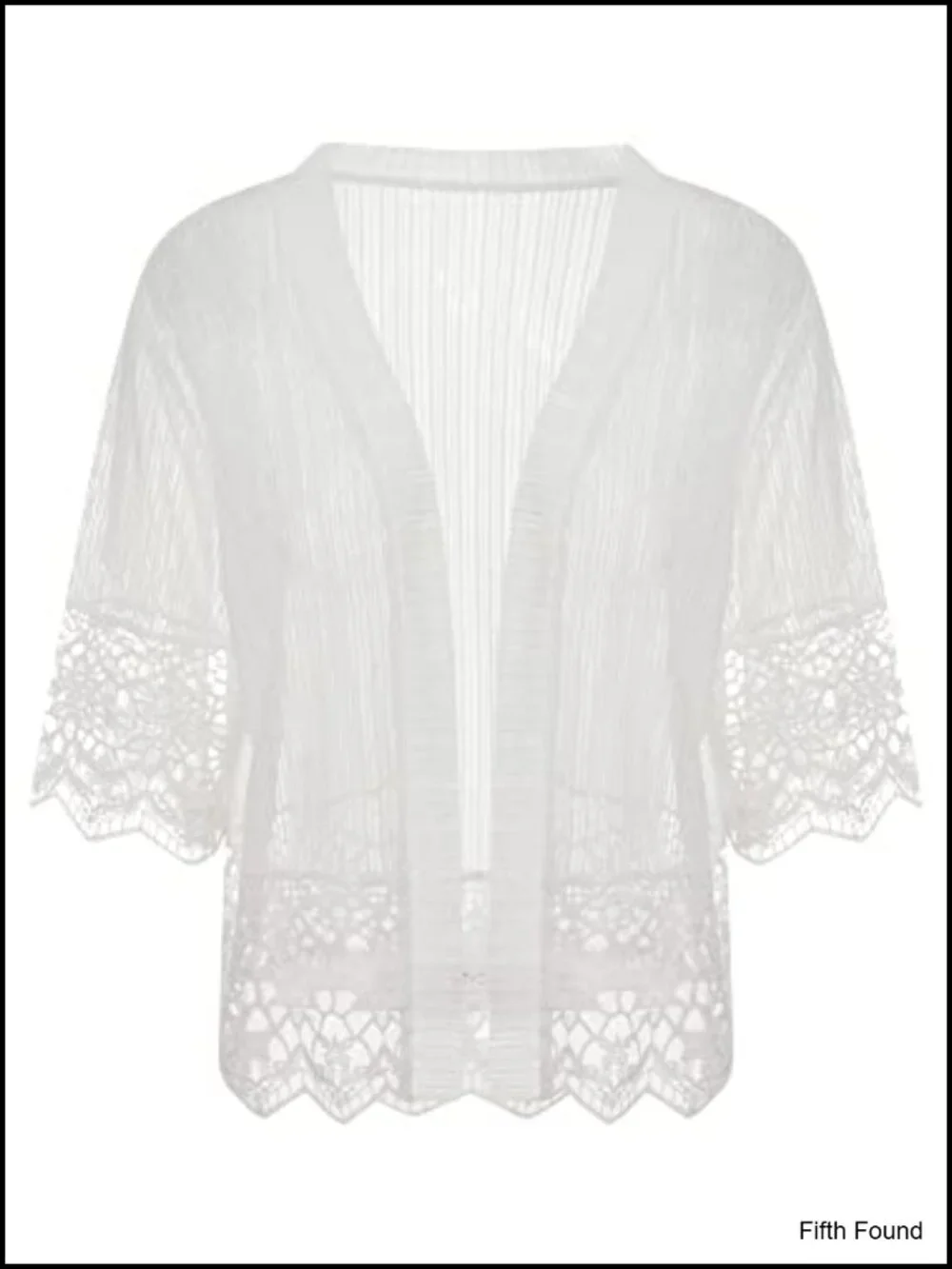 Lace Crochet Cardigan Short Sleeve Sheer Cover Up Open Front Kimono Tops